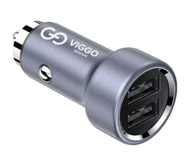 VIGGO DESIGN 2xUSB 3.4A Szara - 1458578 - zdjęcie